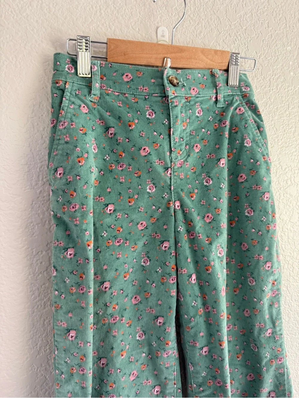 Vineyard Vines Green Floral Corduroy Girls' Pants